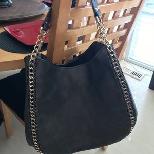 Bebe Collette Hobo bag chain detail Taupe Faux
